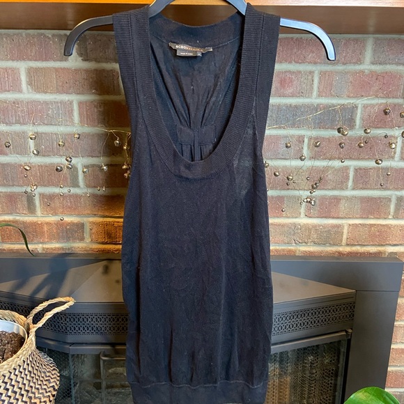 BCBGMaxAzria Black Knit Scoop Neck Tank, Size S - Picture 1 of 6